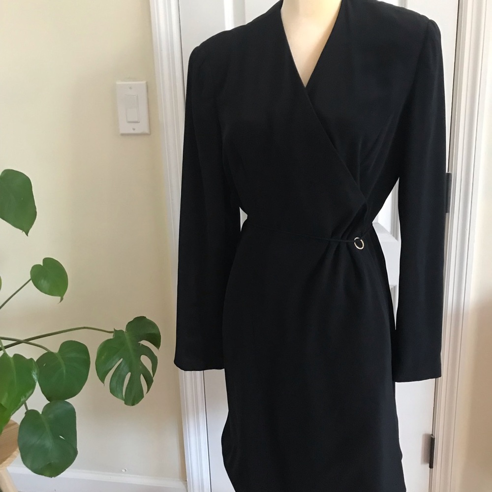 Badgley Mischka tuxedo suit dress